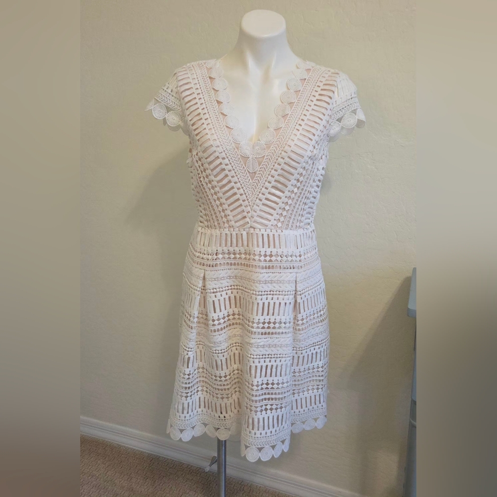 Chelsea & Violet Ivory Lace Midi Dress